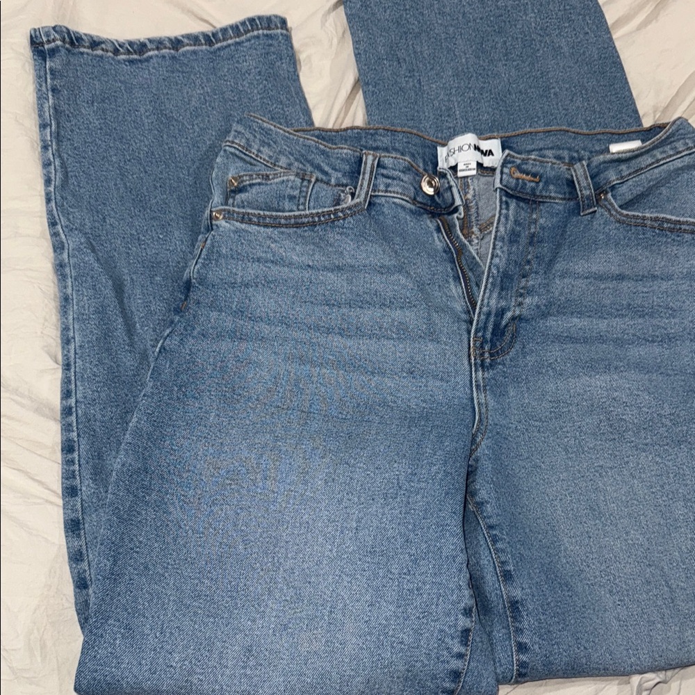 Fashion Nova Women's Straight Leg Blue Jeans